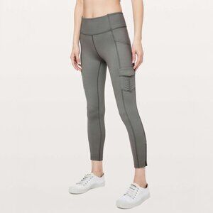LULULEMON SCENIC ROUTE 7/8 TIGHT IN GREY SAGE SIZE 4